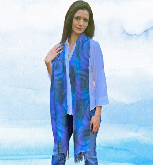 pañuelo azul mar- Accesorio veraniego para Mujer